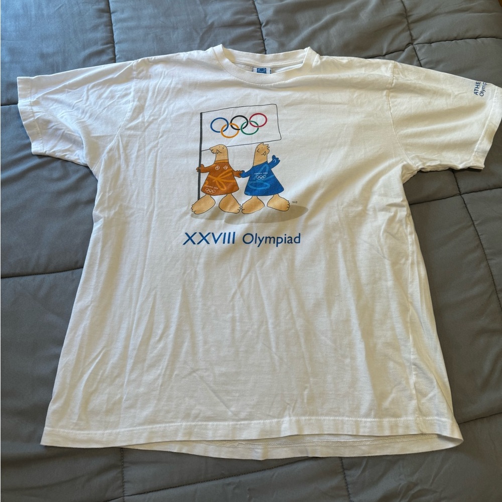 Vintage official 2004 Athens Summer Olympics t shirt merchandise